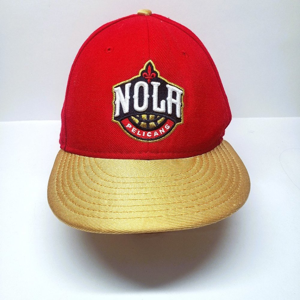 New Orleans Pelicans New Era 59FIFTY Baseball Hat NOLA Wool Red 7 1/2 Fitted Cap